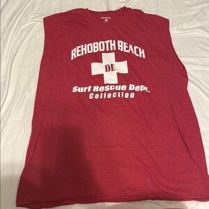Rehoboth Beach Red Sleeveless Shirt
